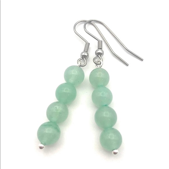 Light Green Gemstone Earrings - Picture 4 of 4